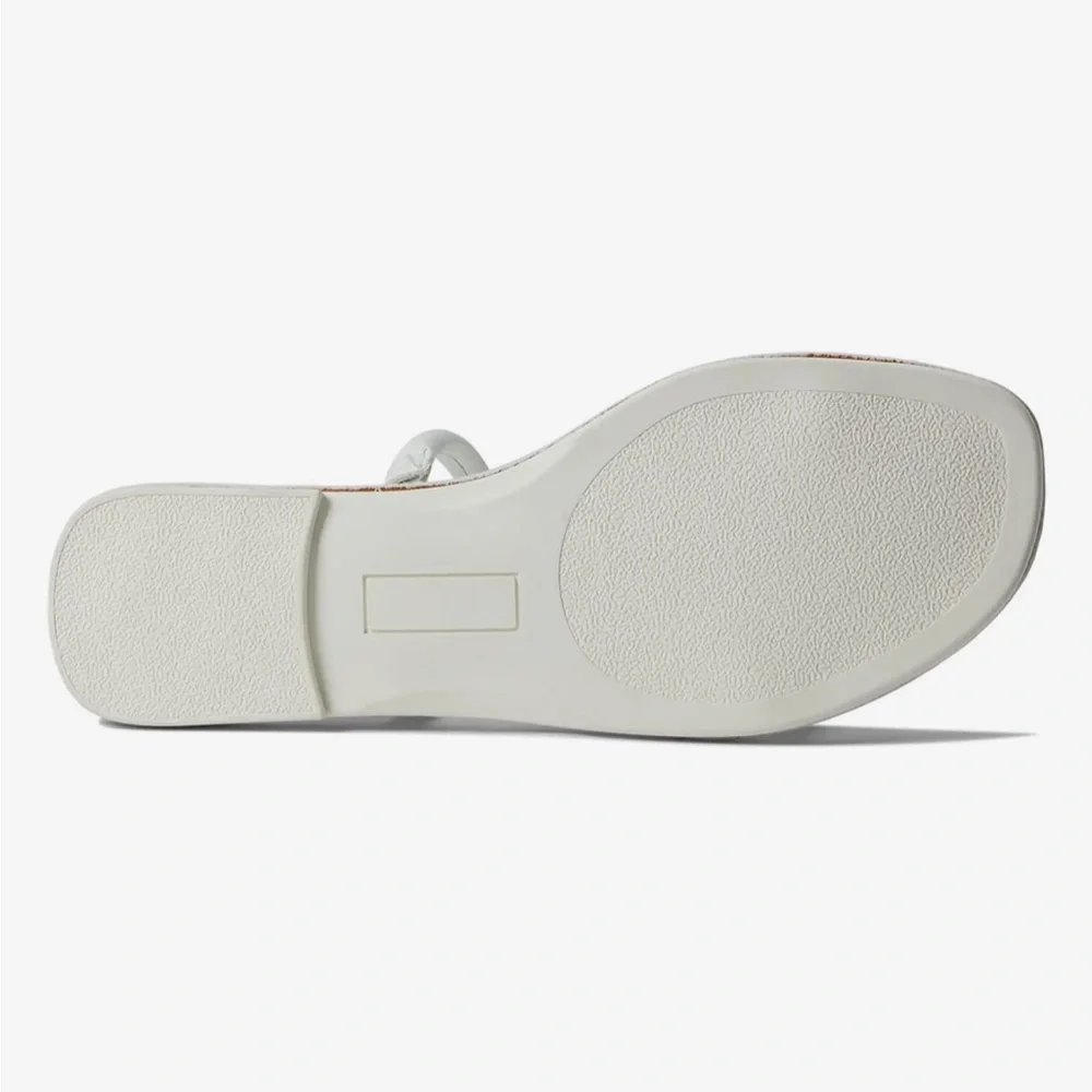 Dolce Vita White Minimalist Double-Strap Flat Sandals